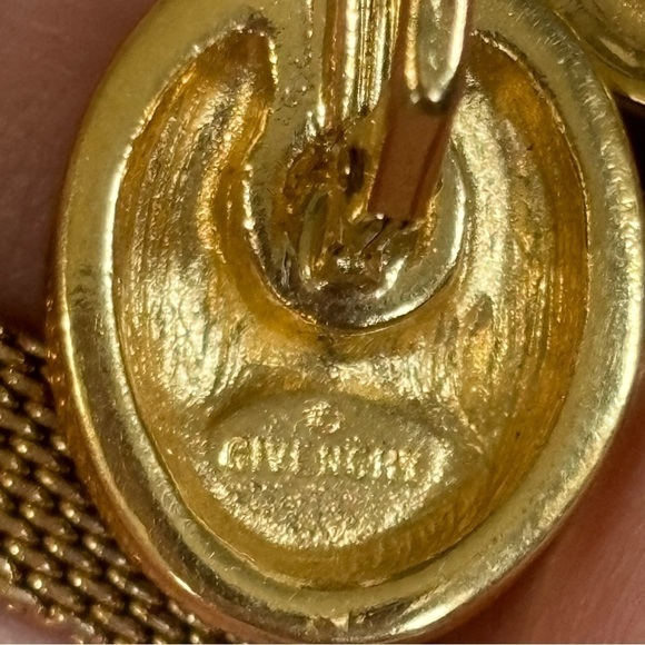 Vintage givenchy pierced gold tone earrings - Picture 5 of 7